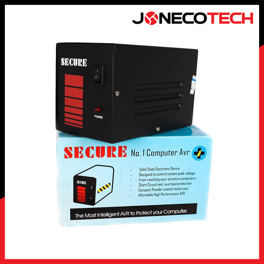 SECURE 500W - 3 Socket 220 AVR | Black