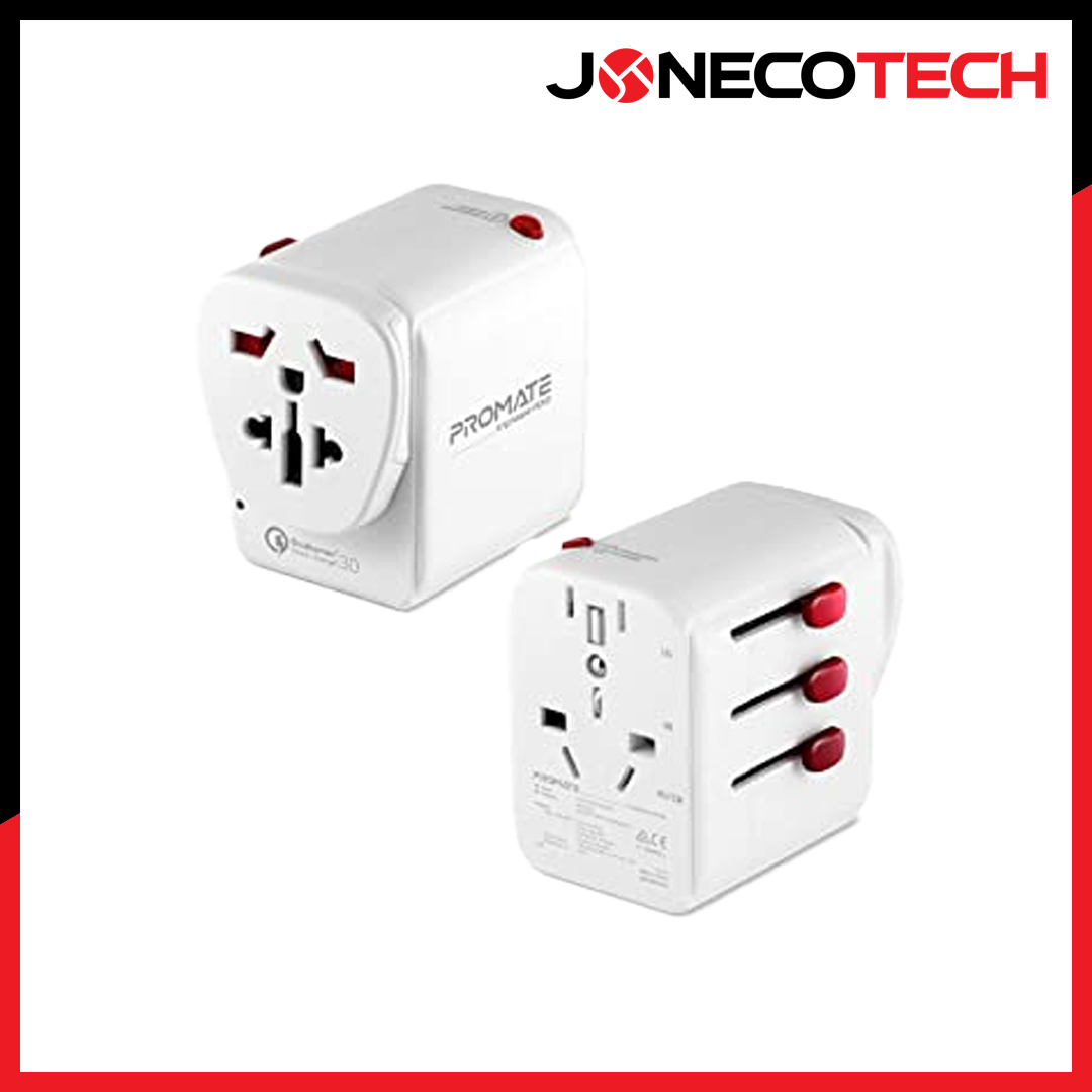 PROMATE TRIPMATE-PD18 WHITE WORLD'S FIRST GROUNDED TRAVEL ADAPTER